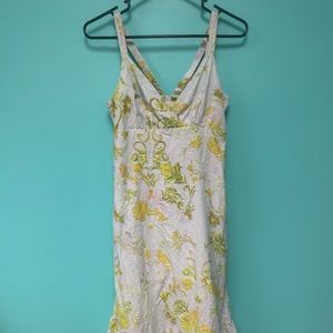 Anthropologie Floral Maxi Dress - Yellow and Green
